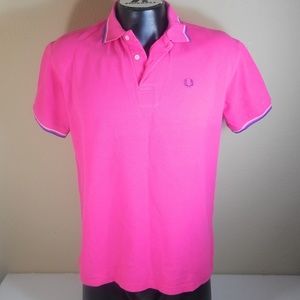 Fred Perry Men Short Sleeve Pink Polo T-Shirt XXL
